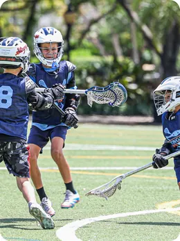 Lacrosse team in action